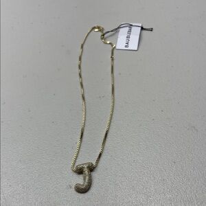 BaubleBar Gold Letter J Necklace